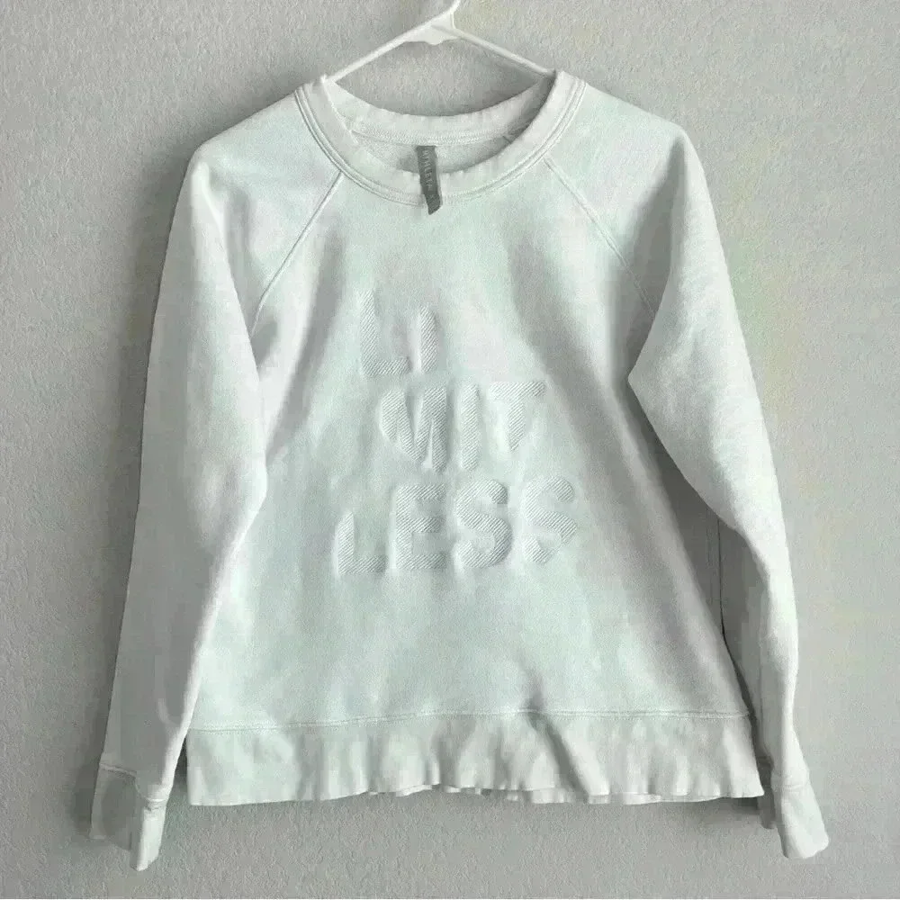 Athleta White Limitless Graphic Crew Sweater Size Medium‎
